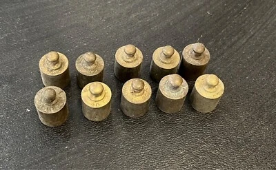 lot de 10 poids en laiton de 20 g gr grammes anciens - Photo 1/3