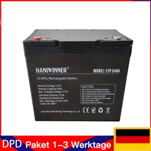 12V 54Ah Lithium Battery LiFePO4 Rechargeable 5000+ Deep Cycle BMS Home RV New - Picture 1 of 21