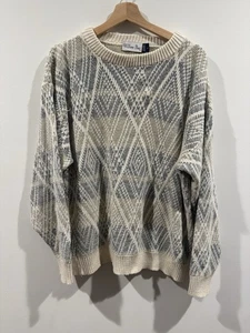 Vintage Willow Bay Acrylic Sweater - Large - Geometric Patterned Knit  - Picture 1 of 4