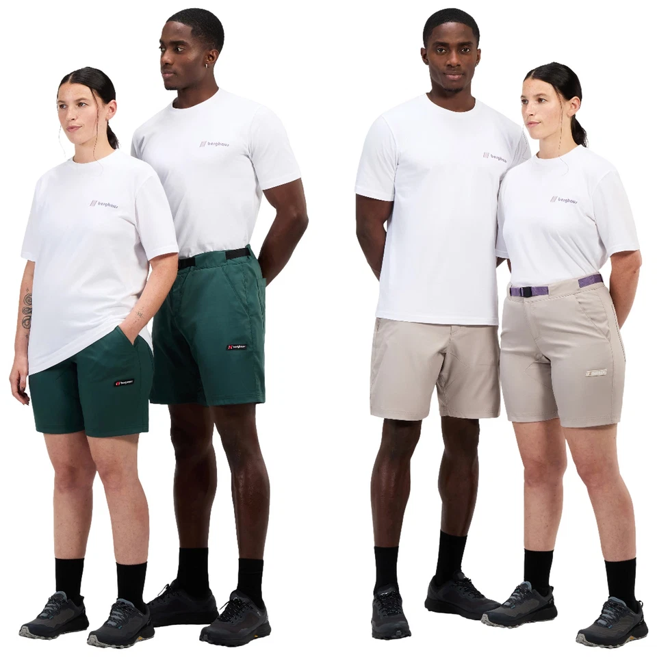 Pantalones Cortos Berghaus Sunned Peak Para Hombres Damas Unisex Senderismo Aire Libre Tejido Cinturón Retro Foto 1 de 1