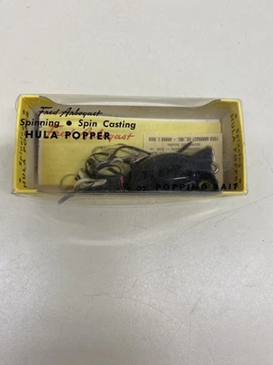 Винтажная рыболовная приманка Fred Arbogast 772 B HULA POPPER 1/4 унции новая в коробке - Изображение 1 из 4