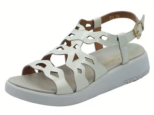 Stonefly 220958 Onda Patent Gray Sandali per Donna in pelle verniciata nera zepp - Imagen 1 de 3