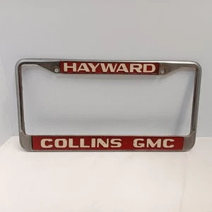 Vintage License Plate Frame GMC Collins Motor Co. Hayward CA Robert W. Brown - Picture 1 of 5