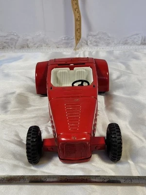 VINTAGE 1960s NYLINT FORD RED HOT ROD JALOPY ROADSTER COUPE CAR PRESSED STEEL - Image 1 of 4