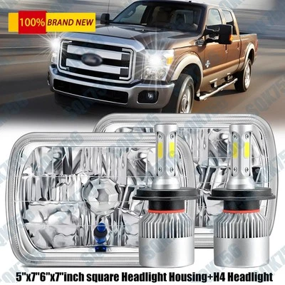 Par de faros LED 5x7 7x6 haz alto bajo para Ford F250/350/450 Super Duty F650 Foto 1 de 4
