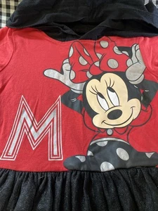 NWT  Girl's Disney Minnie Mouse Hooded  Dress with Hood - Sz. Small 6/6X NEW - Picture 1 of 7