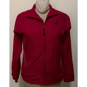 Adidas Mesh Lined Vented Windbreaker Running 3 Striped Jacket Full Zip M Pink - Picture 1 of 3