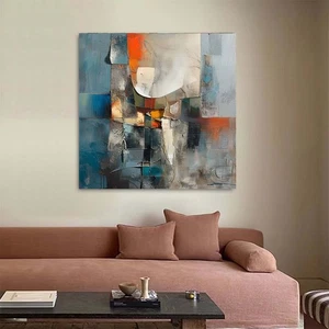 Handmade Oil Painting On Canvas Home Decor Living Room Abstract Modern Blue - Picture 1 of 6