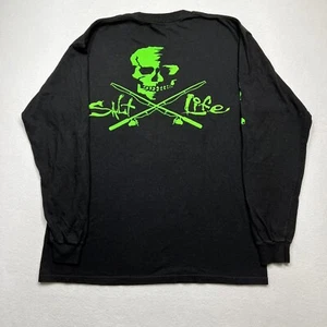 Vintage Salt Life Graphic T Shirt Adult M Long Sleeve Pocket Mens Black Green - Picture 1 of 7