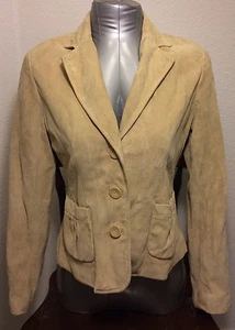 Petite Sophisticate Women's Jacket Size P 100% Genuine Leather Beige - Bild 1 von 9