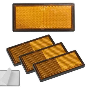 4 x Reflektor orange 85x39mm klebend Anhänger Rückstrahler Seitenstrahler gelb - Bild 1 von 7