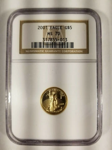 2001 GOLD EAGLE G$5   NGC MS70 Cover