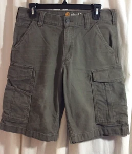 Pantaloncini Carhartt Uomo 31 Relaxed Fit Verde Oliva Cargo Pantaloncini Silicone?Macchie Ottime Condizioni - Foto 1 di 7