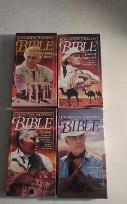 Lot of 4 The Bible Charlton Heston Presents VHS Tape Brand New Seals. - Image 1 of 3
