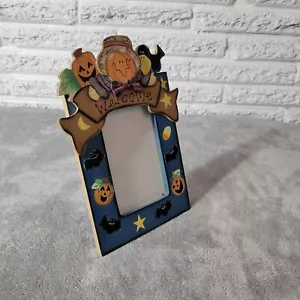 Halloween Welcome Photo Picture Frame 4" x 6.5" Home Decor Free Standing Holiday - Picture 1 of 9