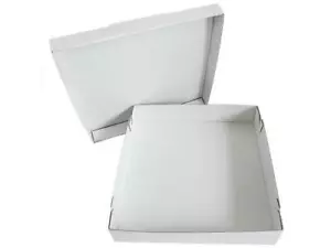 200 Stülpdeckelkarton Faltschachtel Tortenkarton Weiß 350x350x70 mm - Bild 1 von 2