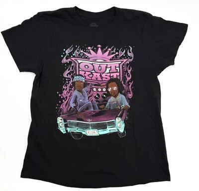 OUTKast Shirt Womens Large Black ATLiens Graphic 90s Hip Hop Rap Cartoon - Image 1 of 4