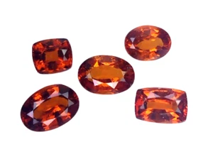 7.91 CTS  brown orange natural hessonite garnet oval & cushion cut gemstones - Picture 1 of 2