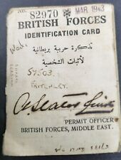 British Forces Identification Card 1943