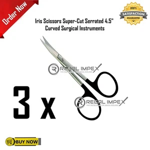 Neu OR Grade Iris Schere Super-Cut Wellenschliff 4,5" gebogen chirurgische Instrumente - Bild 1 von 3