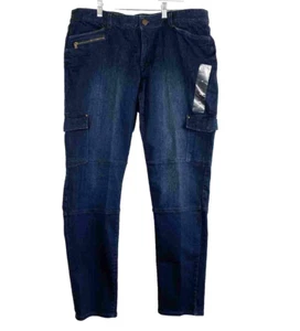 Eddie Bauer Jeans Womens 14x30 Casual Blue Modern Slim Fit Cargo Denim Mid Rise - Picture 1 of 14