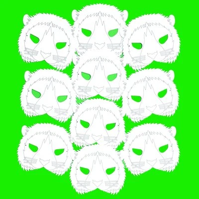 BLUE FROG TOYS 10 Plain Card Lion Face Masks - Colour in Create Your Own Design - Craft Gift