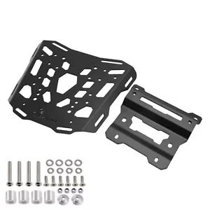 BLACK ALUMINUM TOP RACK CARRIER LUGGAGE PLATE FOR TIGER 850 SPORT 2021-2024 B2 - Picture 1 of 8
