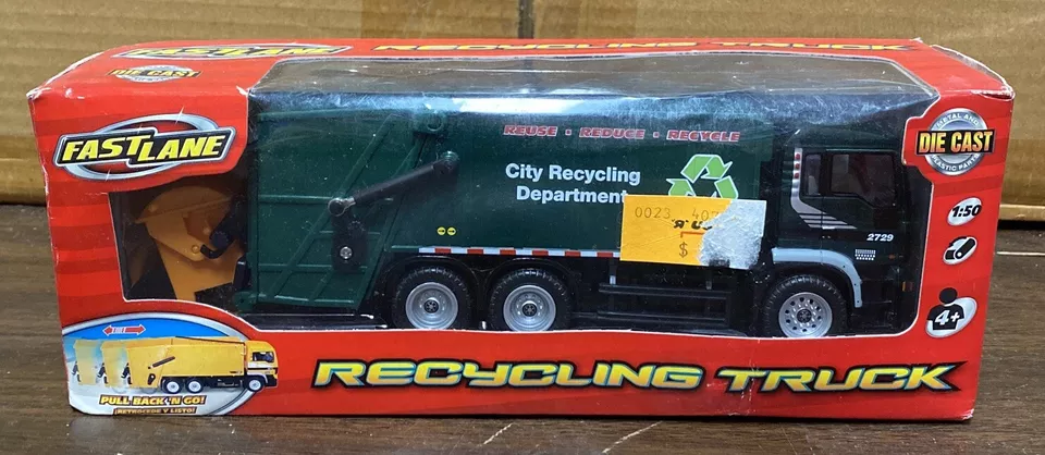 FASTLANE Dept. of Sanitation Recycling Collection Truck w/Pull-Back Action NEW! - Image 1 of 1