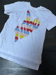 The Nike Tee 90s Retro Style Rainbow LOGO T Shirt Youth Girls Size Small EUC - Picture 1 of 5