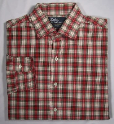 Polo Ralph Lauren  ~ 100% Cotton REGENT Dress Shirt ~ Men's 17/35 - Plaid - Image 1 of 4