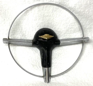 ORIGINAL 55,6,CHEVY BEL AIR STEERING WHEEL HORN RING,CHEVROLET,210,EMBLEM,BLACK - Bild 1 von 5
