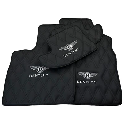 黑色皮革脚垫适用于宾利欧陆 GT 2004 - 2017 手工制作套装 — 第 1/4 张图片