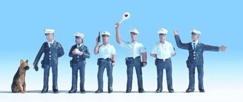 Oficiales de policía y perro (uniforme azul) calibre OO/HO Still 15091 Foto 1 de 1