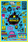 Poster BATTLE ROYALE - Infographic - Blue/Yellow (game)  61x91,5cm NEU 59209 GM3