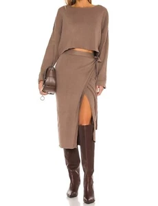 SNDYS || Falda corbata tejida envolvente Cece en chocolate - TALLA XS 🤎NUEVA CON ETIQUETAS🤎 - Imagen 1 de 16