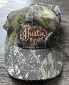 Justin Boots Hat  Cap  Logo Green Camo Hat Cap - Picture 1 of 5