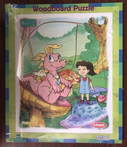 Dragon Tales Playskool/Sesame Workshop Puzzle Emmy & Cassie 8 pc Woodboard 2000 Cover