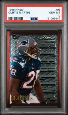 1996 Topps Finest, PSA 10, CURTIS MARTIN #95, New England Patriots, GEM MINT HOF - Image 1 of 2
