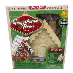 Dr. toys Gingerbread House do it yourself wood paint set stickers stencils NEW