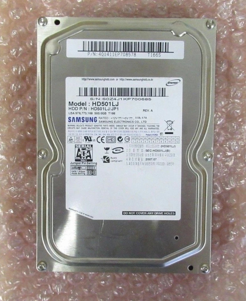 Samsung Spinpoint T166 500GB 3.5" 7200RPM Internal Hard Drive SATA HD501LJ - Image 1 of 1