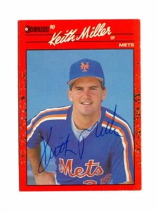 Vintage 1990 KEITH MILLER New York METS Autographed DONRUSS Baseball Card #507! - Picture 1 of 2