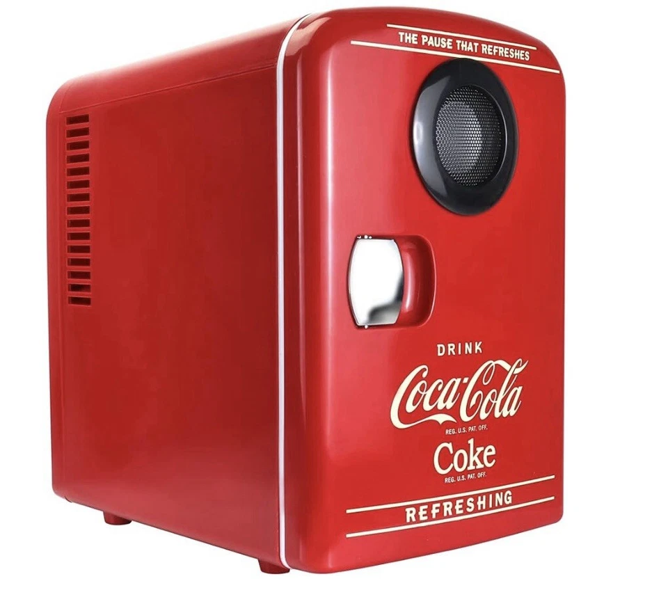 Coca-Cola 6-Can Mini Fridge Cooler/Warmer with Bluetooth Speaker NIB - Image 1 of 4