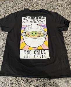 Star Wars Baby Yoda Mandalorian Men’s T Shirt Black Size Medium - Picture 1 of 1