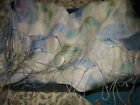 Niquea.D White/Blue Silk Floral Scarf. 21" X 68"
