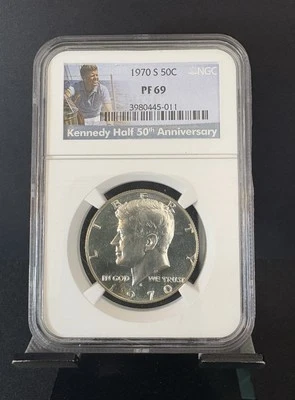 1970 S Kennedy Proof Half Dollar 50th Anniversary 40% Silver NGC PF69 - Image 1 of 2