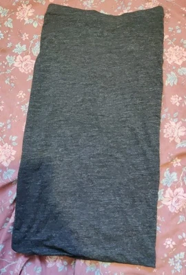 H&M Small Dark Grey Cotton Viscose Jersey Pencil Skirt Knee Length Work Office - Image 1 of 4