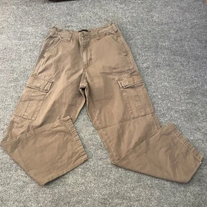 Pantaloni cargo RSQ larghi uomo 28x30 verde oliva tela lavoro utility streetwear - Foto 1 di 11