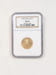 2005 1/4 Ounce American Gold Eagle $10 NGC MS70 NGC Brown Label  - Picture 1 of 8