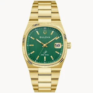 *NUEVO* Reloj para hombre Bulova Super Seville esfera verde pulsera de acero 97B237 - Imagen 1 de 4