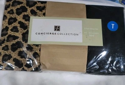 CONJUNTO DE 4 LENÇÓIS SOUTH STREET LOFT DUPLO (3 pares) sólido acinzentado e preto, leopardo  - Imagem 1 de 4